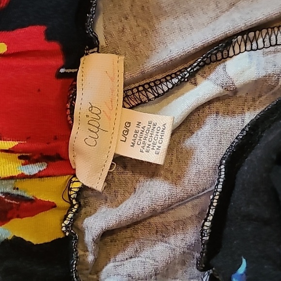 Cupio* Julianna Floral Print Pants* Elastic Waist* Wide Leg* Sz L - Picture 4 of 4